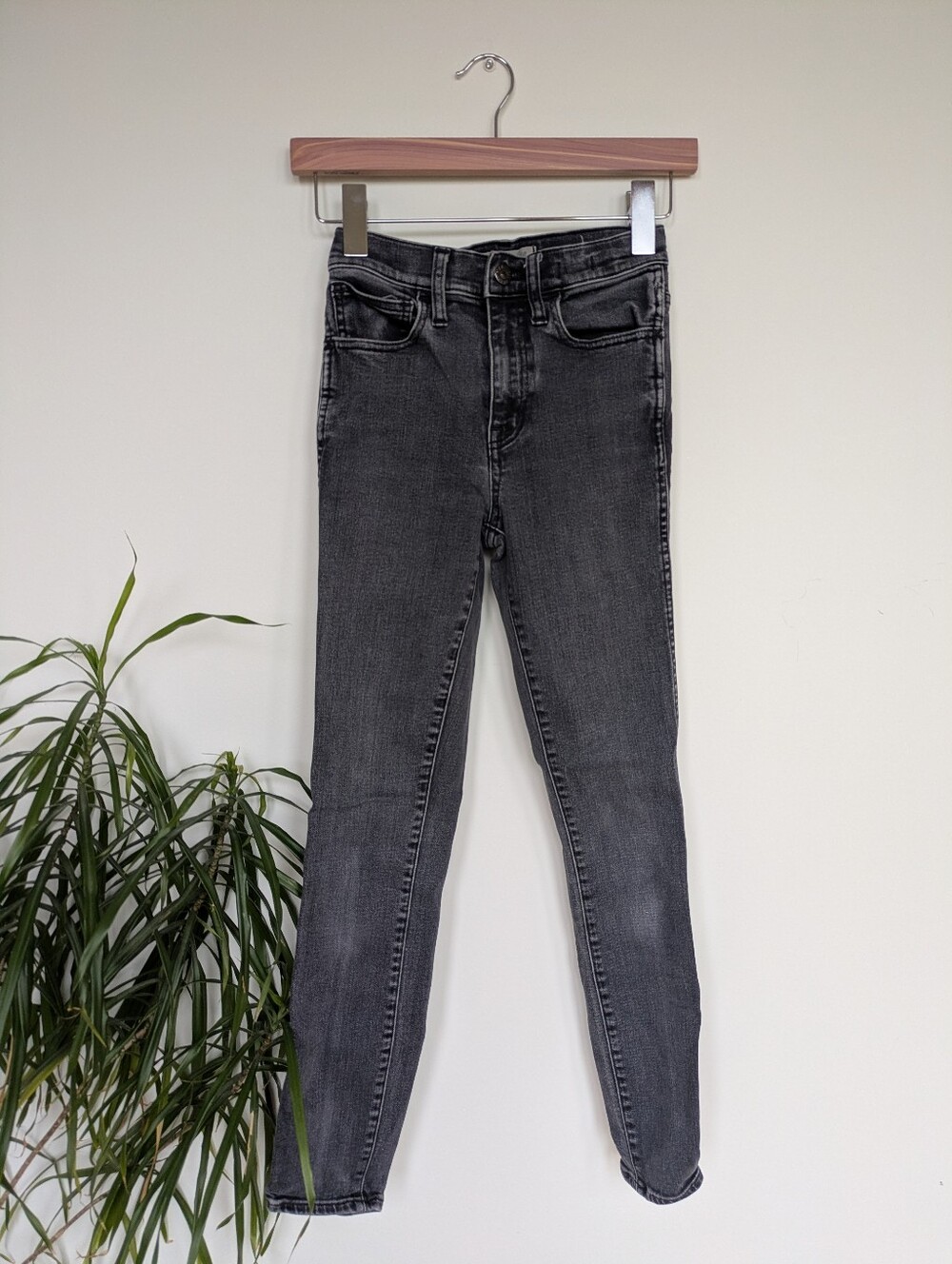 Madewell 10" High Rise Skinny Jeans Gray Black Size 24
